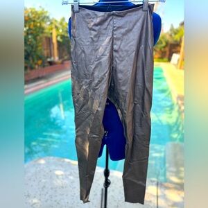 Burnished Gold Faux Leather Commando Leggings Size M